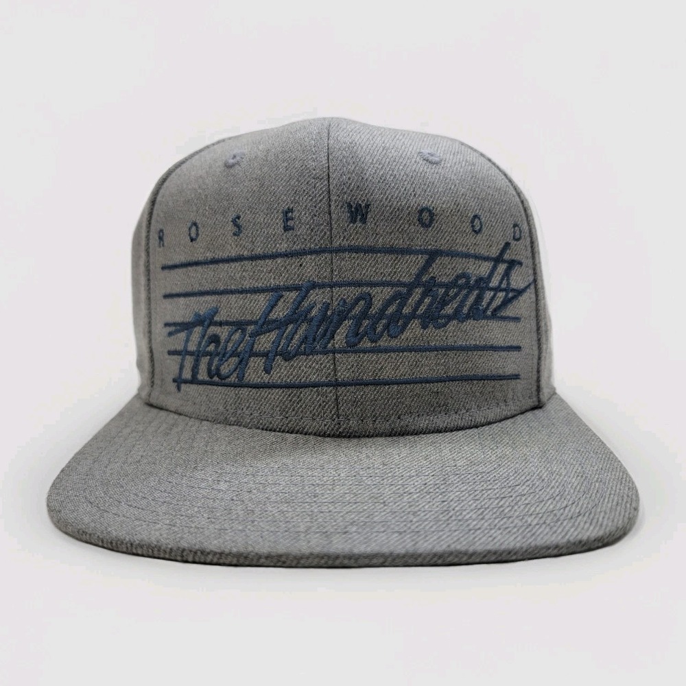 The‎ Hundreds Hat Rosewood 5 Bar Embroidered Snapback Cap Heather Gray Blue